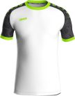 JAKO ICONIC Gyerek Rövid Ujjú Sportpóló – Fehér/Fekete/Neon-Zöld, 140-es méret