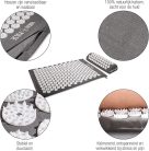 High Pulse akupresszúrás szett – szürke akupresszúrás matrac, párna, 5 gyűrű és poszter