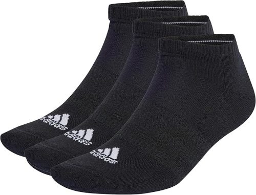 adidas uniszex alacsony szárú párnázott zokni – 3 pár, fekete/fehér, 42–45 méret