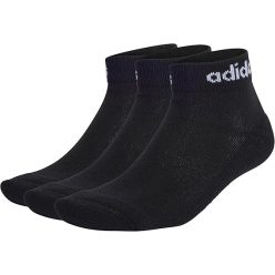   Adidas Linear Ankle Cushioned zokni, 3 pár – fekete/fehér, 40–42 méret
