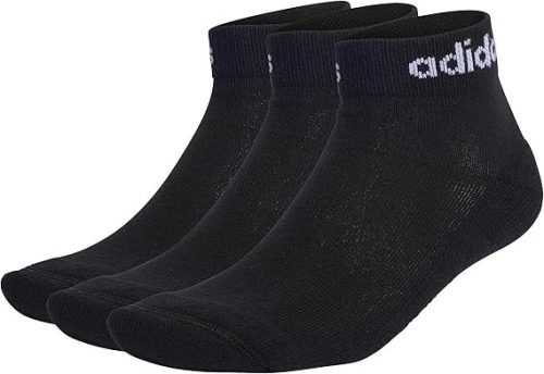 Adidas Linear Ankle Cushioned zokni, 3 pár – fekete/fehér, 40–42 méret