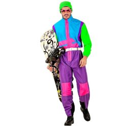   WIDMANN MILANO Party Fashion - Snowboardos Jelmez, Overall, Retro Hóruha, 80-as évekbeli Öltözet(XXL- es méret)