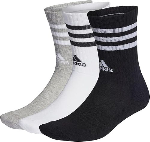 adidas 3 pár hosszú zokni – szürke/fehér/fekete, uniszex, EU 48–51 méret