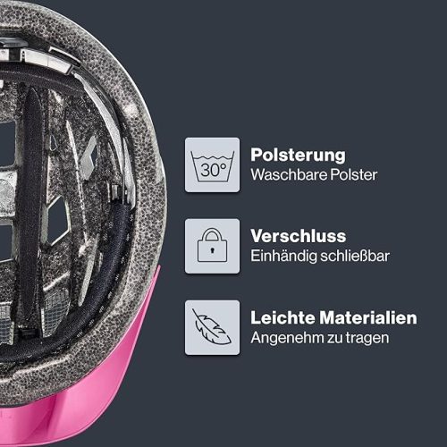 Uvex Air Wing könnyű univerzális kerékpáros sisak – pink-fehér, állítható méret, LED lámpával bővíthető (52–57 cm)