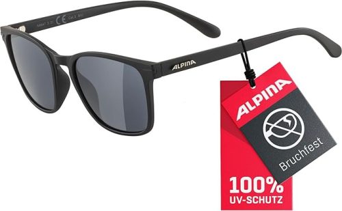 ALPINA YEFE tükrözött napszemüveg – törésbiztos kivitel, 100% UV-védelem, matt fekete, univerzális méret
