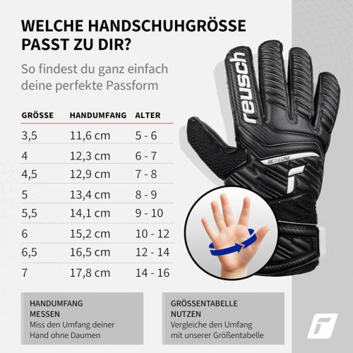 Reusch Attrakt Solid Junior gyerek kapuskesztyű – fekete, méret -5