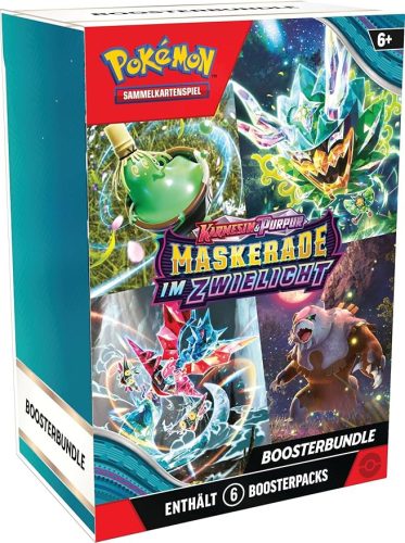 Pokémon Kártyajáték – Karmesin & Purpur Twilight Masquerade Booster Csomag (6 booster), Német verzó