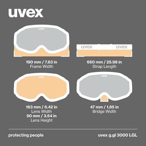 Uvex g.gl 3000 LGL unisex síszemüveg – fekete keret, Laser Gold Lite Blue lencse, univerzális méret
