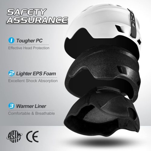 Odoland felnőtt sísisak napellenzővel, könnyű versenysisak , snowboard sisak,Fehér, S-es(52-55 cm) méret