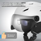 Odoland felnőtt sísisak napellenzővel, könnyű versenysisak , snowboard sisak,Fehér, S-es(52-55 cm) méret