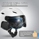 Odoland felnőtt sísisak napellenzővel, könnyű versenysisak , snowboard sisak,Fehér, S-es(52-55 cm) méret