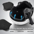 Odoland felnőtt sísisak napellenzővel, könnyű versenysisak , snowboard sisak,Fehér, S-es(52-55 cm) méret