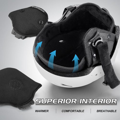 Odoland felnőtt sísisak napellenzővel, könnyű versenysisak , snowboard sisak,Fehér, S-es(52-55 cm) méret