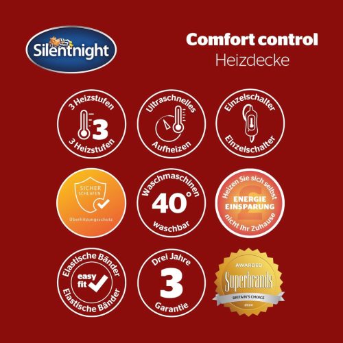 Silentnight Comfort Control termo 150 x 160 cm | Elektromos takaróágy 3 hőmérséklet-beállítással