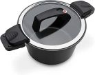 GSW Gourmet Nero energiatakarékos edény üvegfedővel 24 cm 4 l fekete