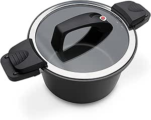 GSW Gourmet Nero energiatakarékos edény üvegfedővel 24 cm 4 l fekete