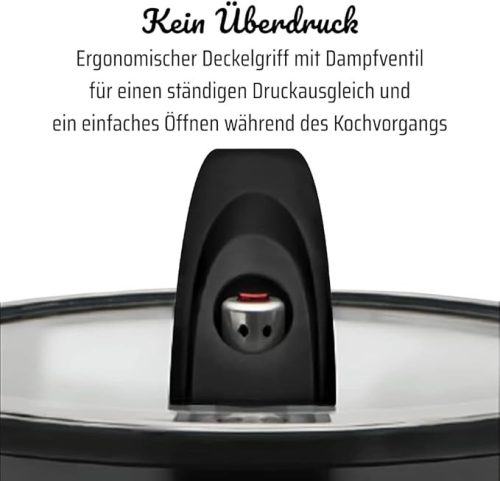 GSW Gourmet Nero energiatakarékos edény üvegfedővel 24 cm 4 l fekete