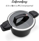 GSW Gourmet Nero energiatakarékos edény üvegfedővel 24 cm 4 l fekete