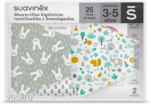 SUAVINEX újrafelhasználható higiénikus gyermekmaszkok 3-5 éves korig
