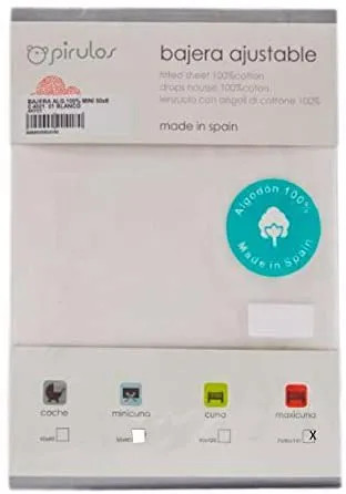 Pirulos 40300001 - kiságy lepedő, 100% pamut , 60 x 120, fehér