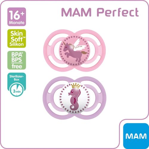 MAM Perfect Dummy 2db SkinSoft szilikon cumi , 6-16 hónapos  egyszarvú / csikóhal