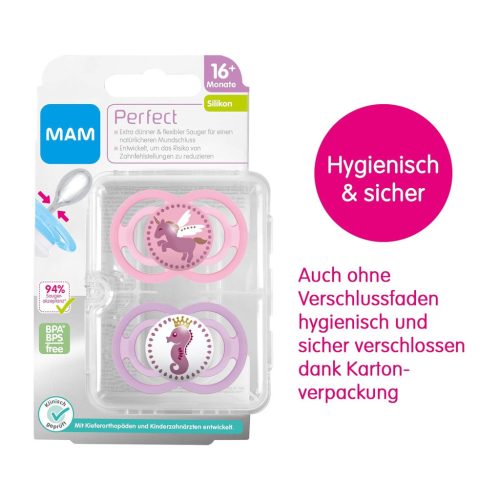 MAM Perfect Dummy 2db SkinSoft szilikon cumi , 6-16 hónapos  egyszarvú / csikóhal