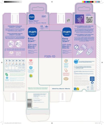 MAM Easy Start Anti-Colic A125 cumisüveg 320 ml, fehér,unisex