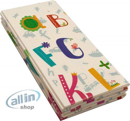 Összecsukható gyermekszőnyeg csecsemőknek, 2 oldalról párnázott, vízálló és mosható 180 cm x 200 cm (2. modell)