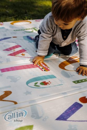 Összecsukható gyermekszőnyeg csecsemőknek, 2 oldalról párnázott, vízálló és mosható 180 cm x 200 cm (2. modell)