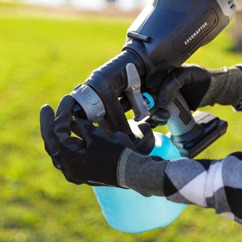 Cecotec CecoRaptor Color 4020 Ultra vezeték nélküli festőpisztoly. 20 V és 4000 mAh akkumulátor, 1000 ml-es tartály, 700 ml/perc festékáramlás, 2 cserélhető 1,80 mm-es és 2,6 mm-es fúvóka