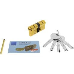   Tesa Assa Abloy T70  biztonsági zár - hosszú bütyök, sárgaréz bevonattal, 45x45 mm