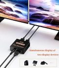 HDMI Splitter 1 in 2 Out 4K 3D 1080P HDMI Elosztó Adapter 1-2 Way Box Hub kábel 