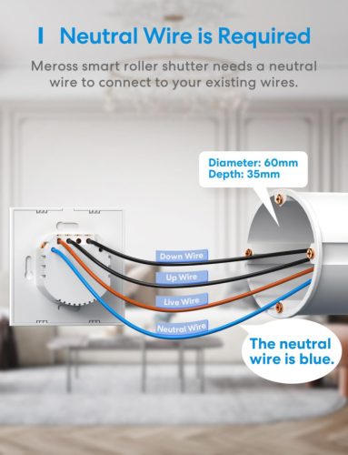 Meross  intelligens WiFi LED redőnykapcsoló