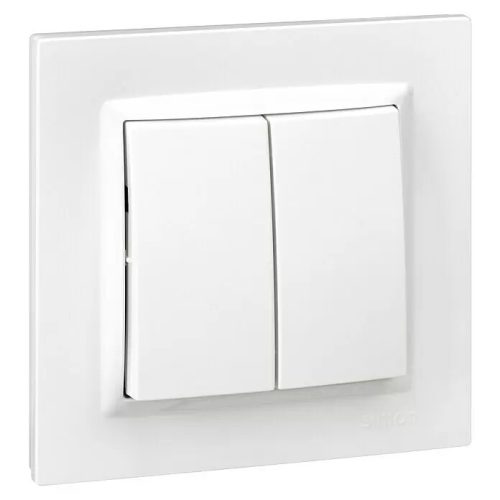 Simon  - seria 10, Fehér dupla  fali kapcsoló - csomagolás sérült