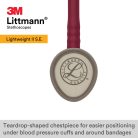 3M™ Littmann® könnyűsúlyú II S.E fonendoszkóp, Borvörös 71cm, 2451