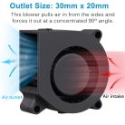 GDSTIME 2 db 40 mm-es 4020 ventilátor 24 V, 40x40x20 mm-es kis kefe nélküli egyenáramú turbóhűtő ventilátorok 2 tűs 3D nyomtatóhoz