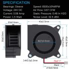 GDSTIME 2 db 40 mm-es 4020 ventilátor 24 V, 40x40x20 mm-es kis kefe nélküli egyenáramú turbóhűtő ventilátorok 2 tűs 3D nyomtatóhoz