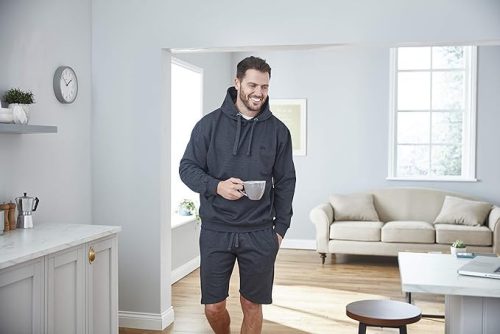 Iron Mountain férfi, puha polár kapucnis pulóver- S