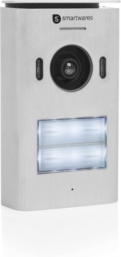 Smartwares DIC-22222 Video Intercom rendszer, 720p HD, 7" (17,8 cm) LCD monitor, Pan/billent kamera, Automatikus felvétel funkció, Éjszakai látás, 2 lakásos készlet, Ezüst 