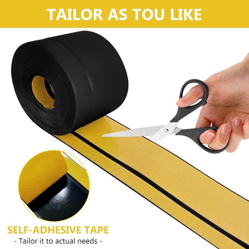 YushengTai ,6 M PVC öntapadó szegélyléc 50 x 20 mm,  konyhába és fürdőszobába (fekete)