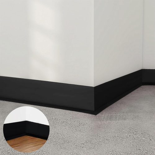 YushengTai ,6 M PVC öntapadó szegélyléc 50 x 20 mm,  konyhába és fürdőszobába (fekete)