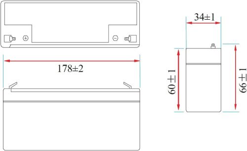 TECNID Újratölthető ólom akkumulátor 23724 12 V, 2,2 Ah. Ideális UPS-hez