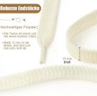 Stepace 1 pár 15 mm széles lapos cipőfűző - Vastag, szakadásálló csere cipőfűzők 140 cm-Krém