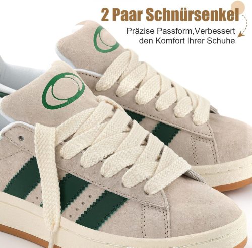 Stepace 1 pár 15 mm széles lapos cipőfűző - Vastag, szakadásálló csere cipőfűzők 140 cm-Krém