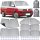 Belső hőszigetelt árnyékoló szett - vastagított változat, fekete hátlappal, 8 db-os csomag, kompatibilis a VW T5/T6 Van LWB (hosszú tengelytávú) modellekkel, többrétegű, tartós anyagból, ezüst fényvisszaverő anyagból