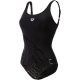 Arena női Bodylift Luisa egyrészes fürdőruha – B kosár, fekete, karcsúsító Power Mesh, Sensitive® anyag,38-as méret