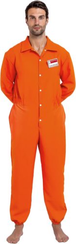 Spooktacular Creations Férfi Rab Jelmez – Narancssárga Börtönruha (XXL- méret)