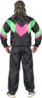 Foxxeo 80-as évek jelmez felnőtteknek – retro sportos “Assianzug” férfi méret S, fekete-zöld-pink