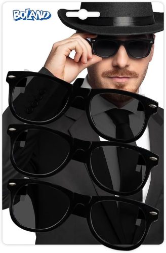 Boland 3 darabos fekete party szemüveg szett – vicces jelmezkiegészítő felnőtteknek