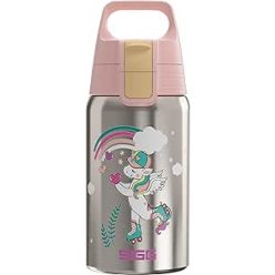   SIGG Shield One Uni Skate rozsdamentes acél kulacs gyerekeknek – szivárgásmentes, BPA-mentes, szürke-rózsaszín 0,5 liter